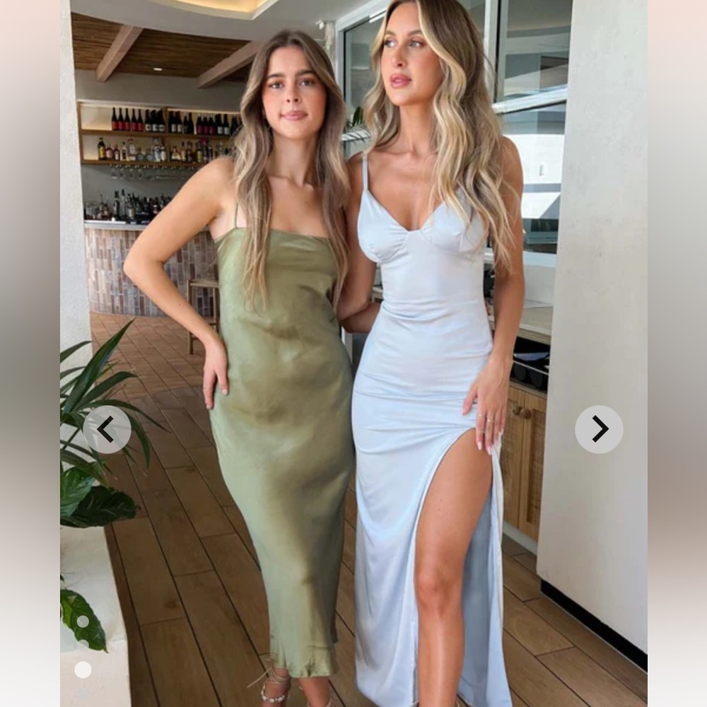 silk green maxi dress